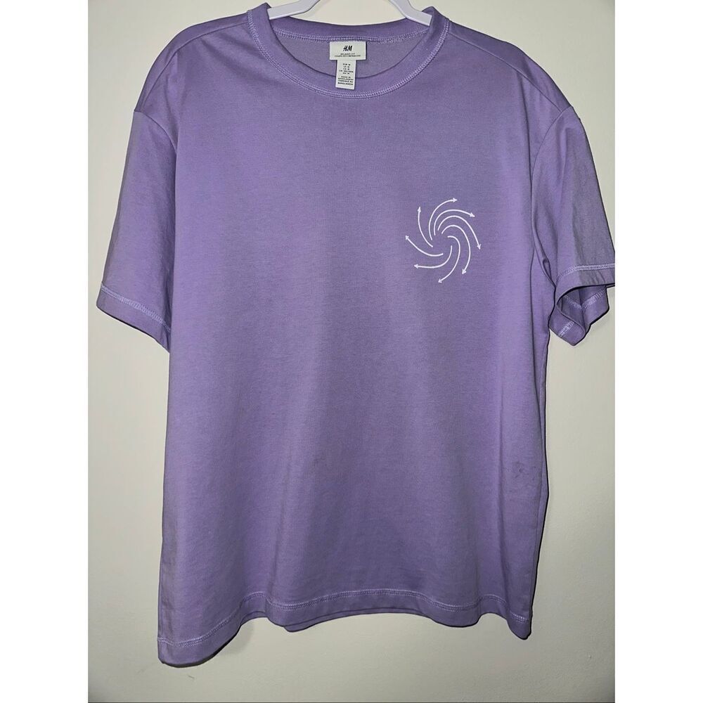 H&M COOLMAX® Relaxed Fit T-Shirt – Purple – Men’s Medium – White Cyclone/Anti-Cy